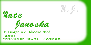 mate janoska business card